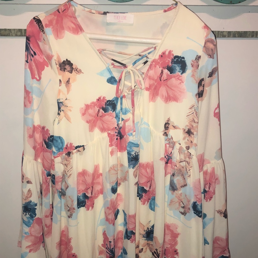 Peach Love Flowy Floral Tunic